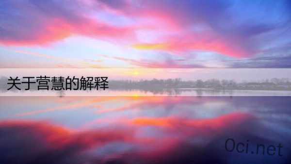 关于营慧的解释
