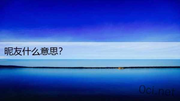 昵友什么意思？