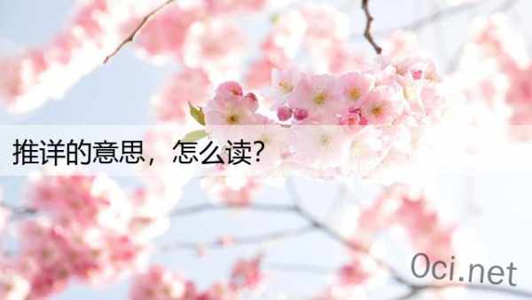 推详的意思，怎么读？