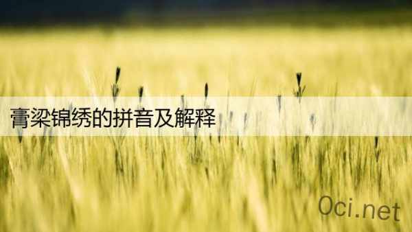 膏梁锦绣的拼音及解释