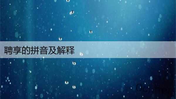 聘享的拼音及解释