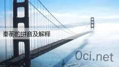 秦蘅的拼音及解释