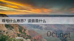 尊号什么意思？读音是什么