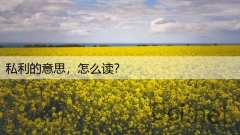 私利的意思,怎么读?