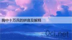 胸中十万兵的拼音及解释