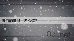 进白的意思,怎么读?