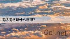 满坑满谷是什么意思?