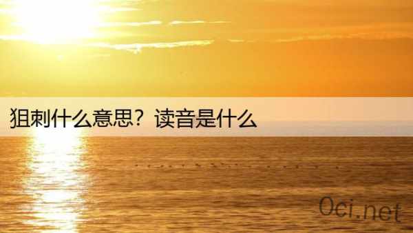 狙刺什么意思？读音是什么