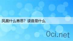 凤晨什么意思？读音是什么