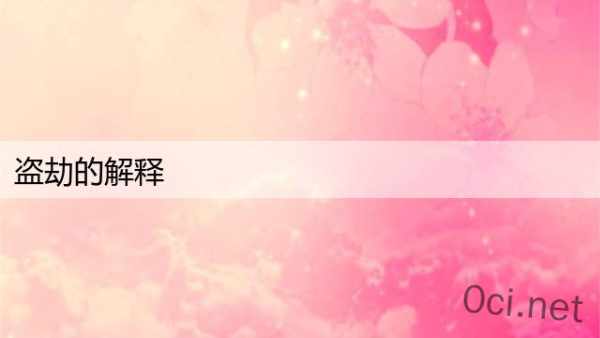 盗劫的解释