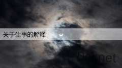 关于生事的解释