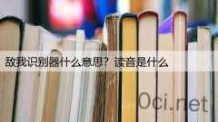 敌我识别器什么意思？读音是什么