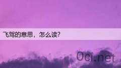飞驾的意思，怎么读？
