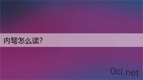 内弩怎么读？