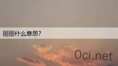 丽丽什么意思？