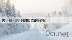 关于绞刑架下的报告的解释