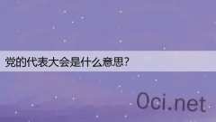 党的代表大会是什么意思？