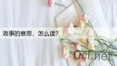 政事的意思，怎么读？