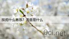 按阁什么意思？读音是什么