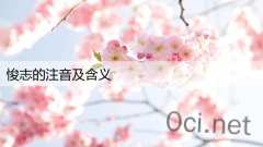 悛志的注音及含义