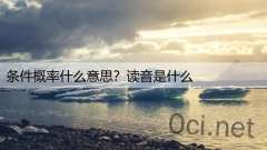 条件概率什么意思？读音是什么