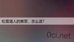 松雪道人的意思，怎么读？