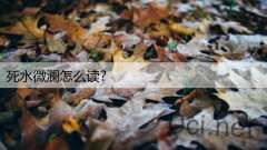 死水微澜怎么读？