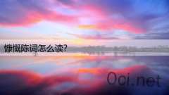 慷慨陈词怎么读？