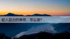 蛇入鼠出的意思，怎么读？