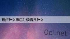 碧卢什么意思？读音是什么