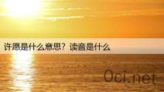 许愿是什么意思？读音是什么