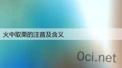 火中取栗的注音及含义