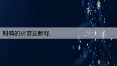 耕畴的拼音及解释